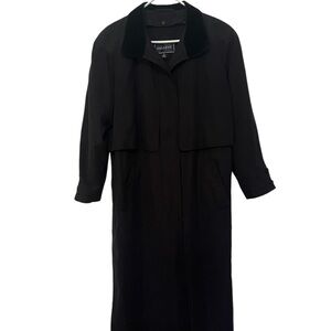 Vintage Gallery Size 8 Black Lined Trench Coat With Removable Lining